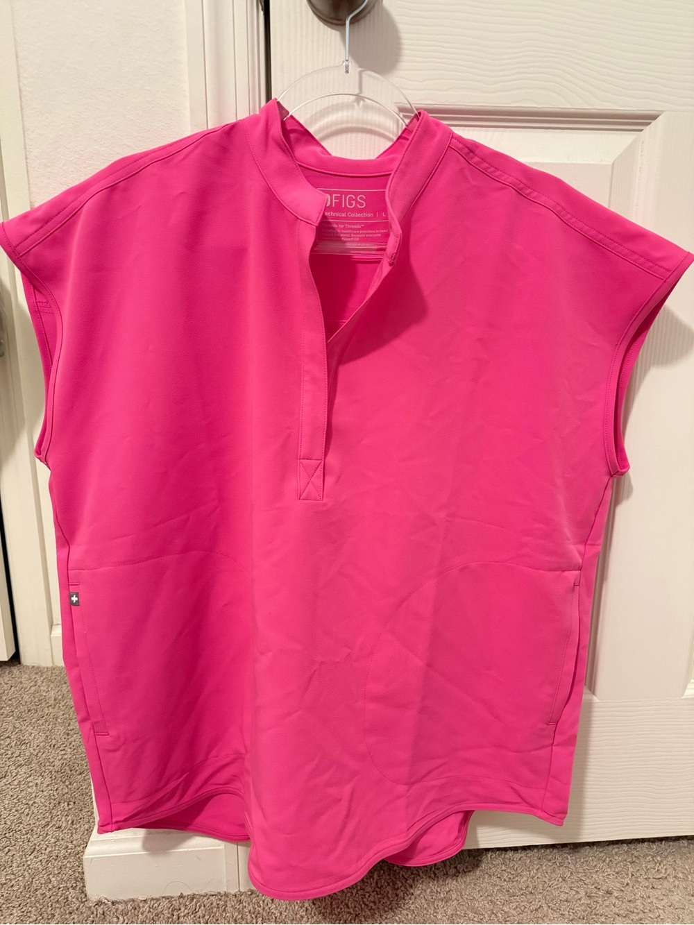 Figs Hot Pink Sleeveless Medical Tunic
